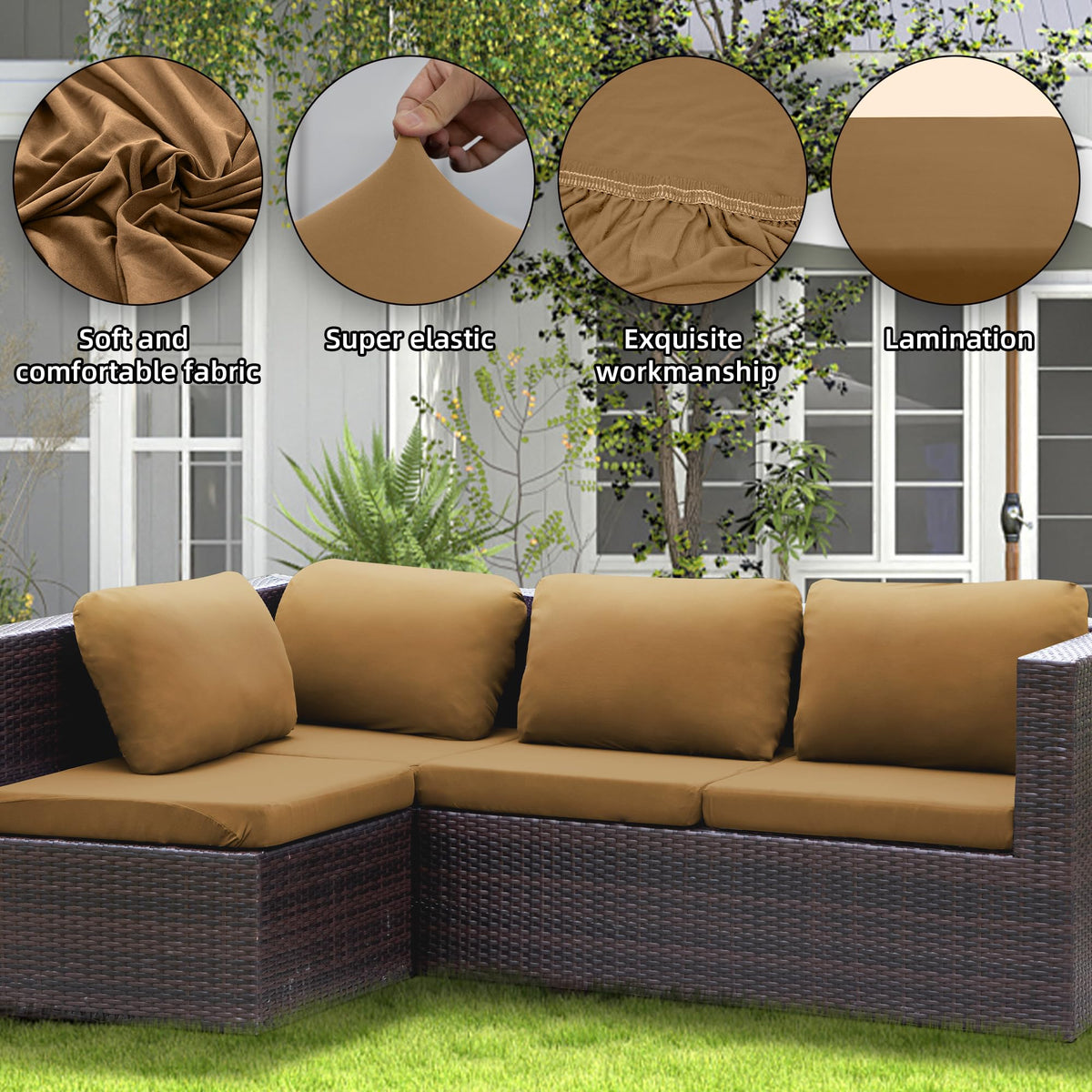 SUKAIKEQA durable outdoor fabric cushions resist wear and tear through seasons.