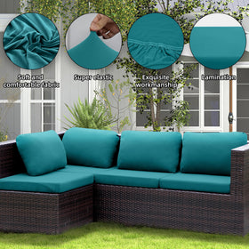 SUKAIKEQA no-zipper design cushion covers secure-fit for outdoor seating.
