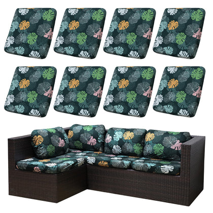 SUKAIKEQA outdoor cushion cover set, 8 pieces, weather-ready for patio furniture.
