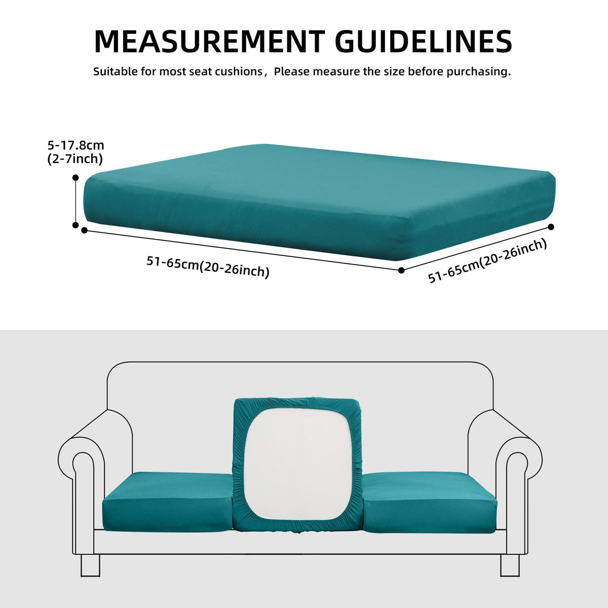 SUKAIKEQA stretch fabric cushion covers slip on without zippers for quick refresh.
