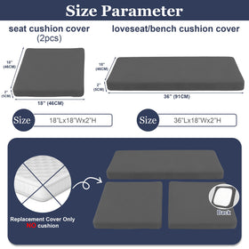 SUKAIKEQA outdoor cushion cover close-up shows elastic edge for a secure fit.