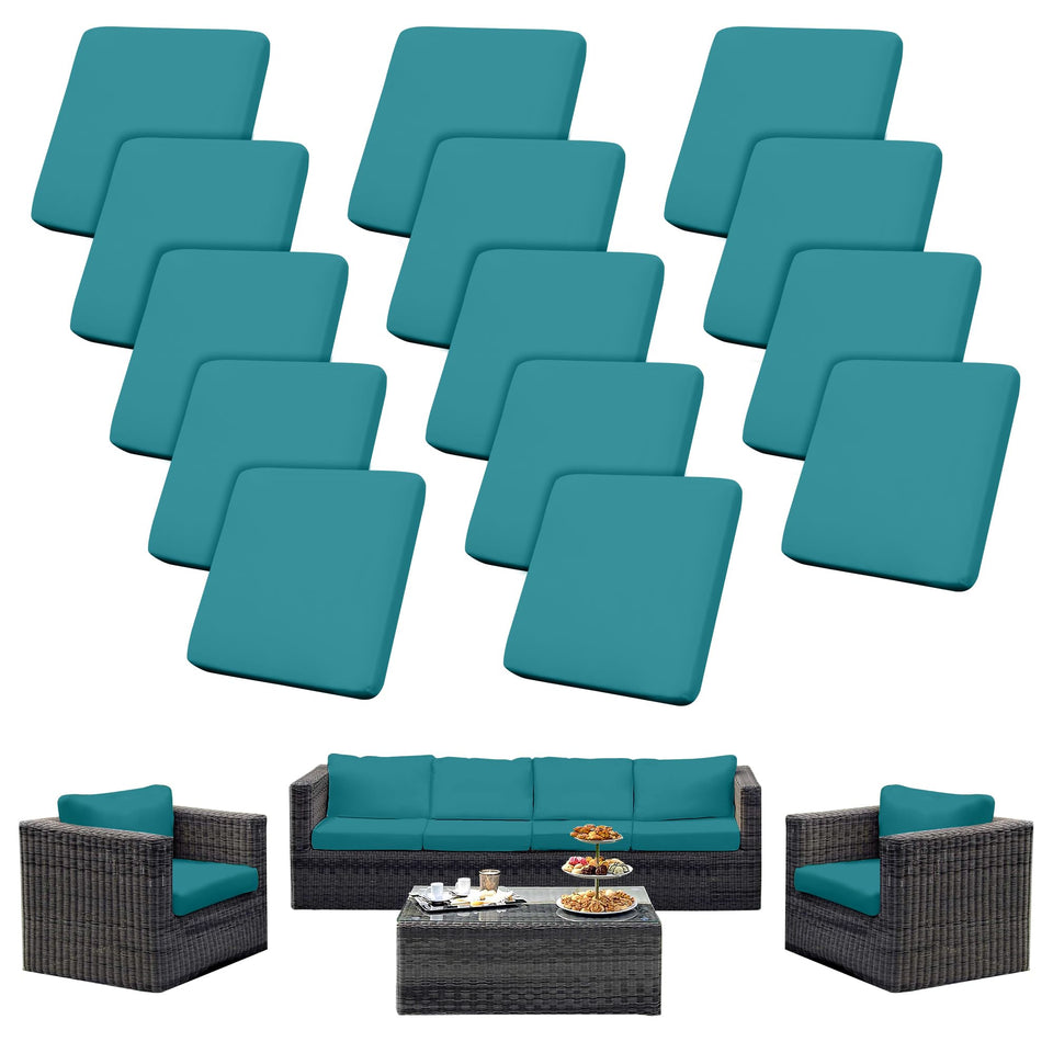 SUKAIKEQA outdoor cushion cover set on a patio sofa for quick refresh.