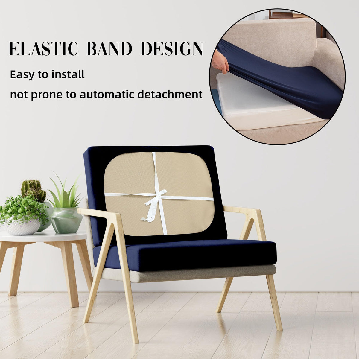 SUKAIKEQA outdoor cushion covers four-piece configuration on sofa setup.