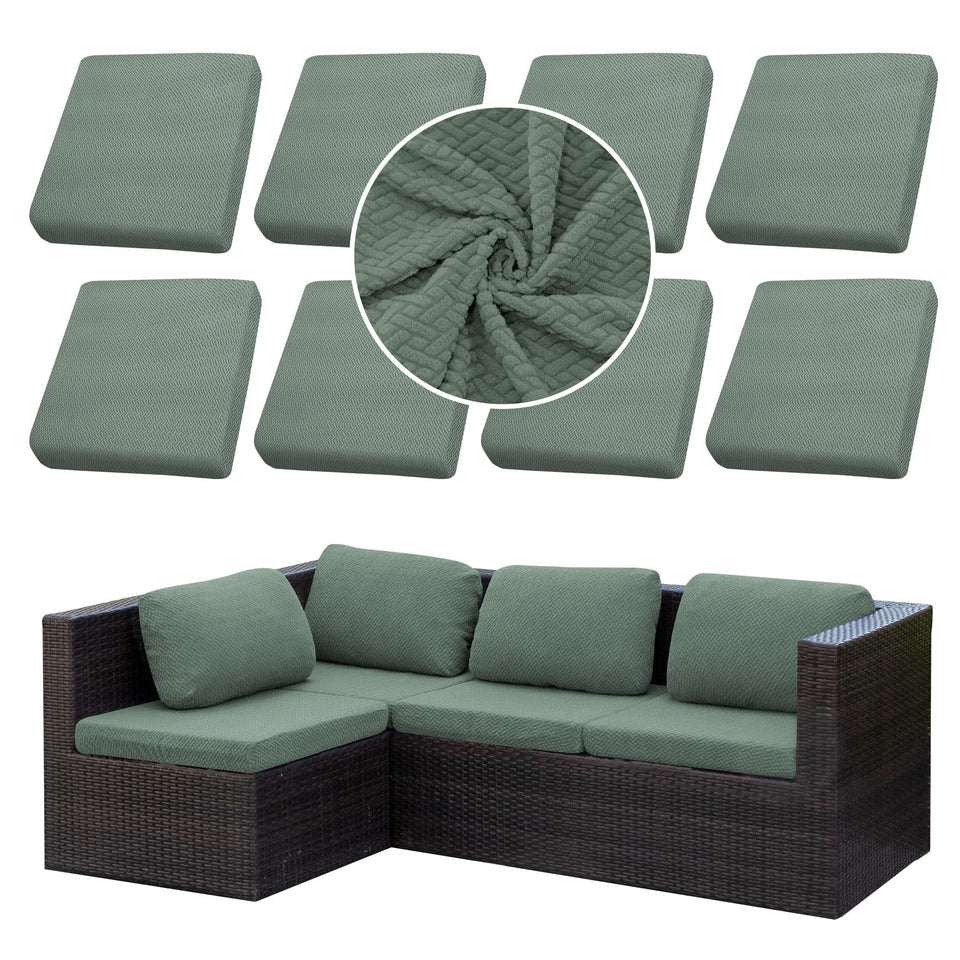 SUKAIKEQA outdoor cushion covers eight-piece navy set for patio refresh