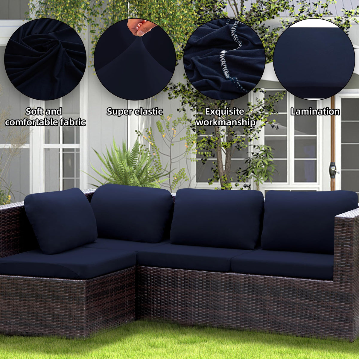 SUKAIKEQA outdoor cushion covers durable outdoor fabric with easy care.