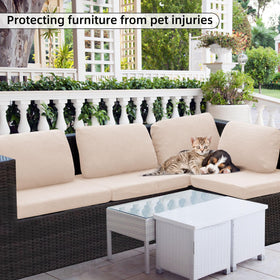 Decorative SUKAIKEQA patterns add color to outdoor balcony seating.