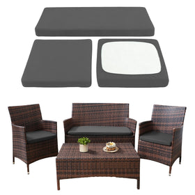 SUKAIKEQA waterproof cushion cover on a patio sofa protects cushions from rain and sun.