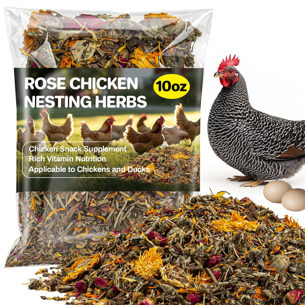 Sukh Nesting Herbs packaging shows premium blend for healthier poultry.