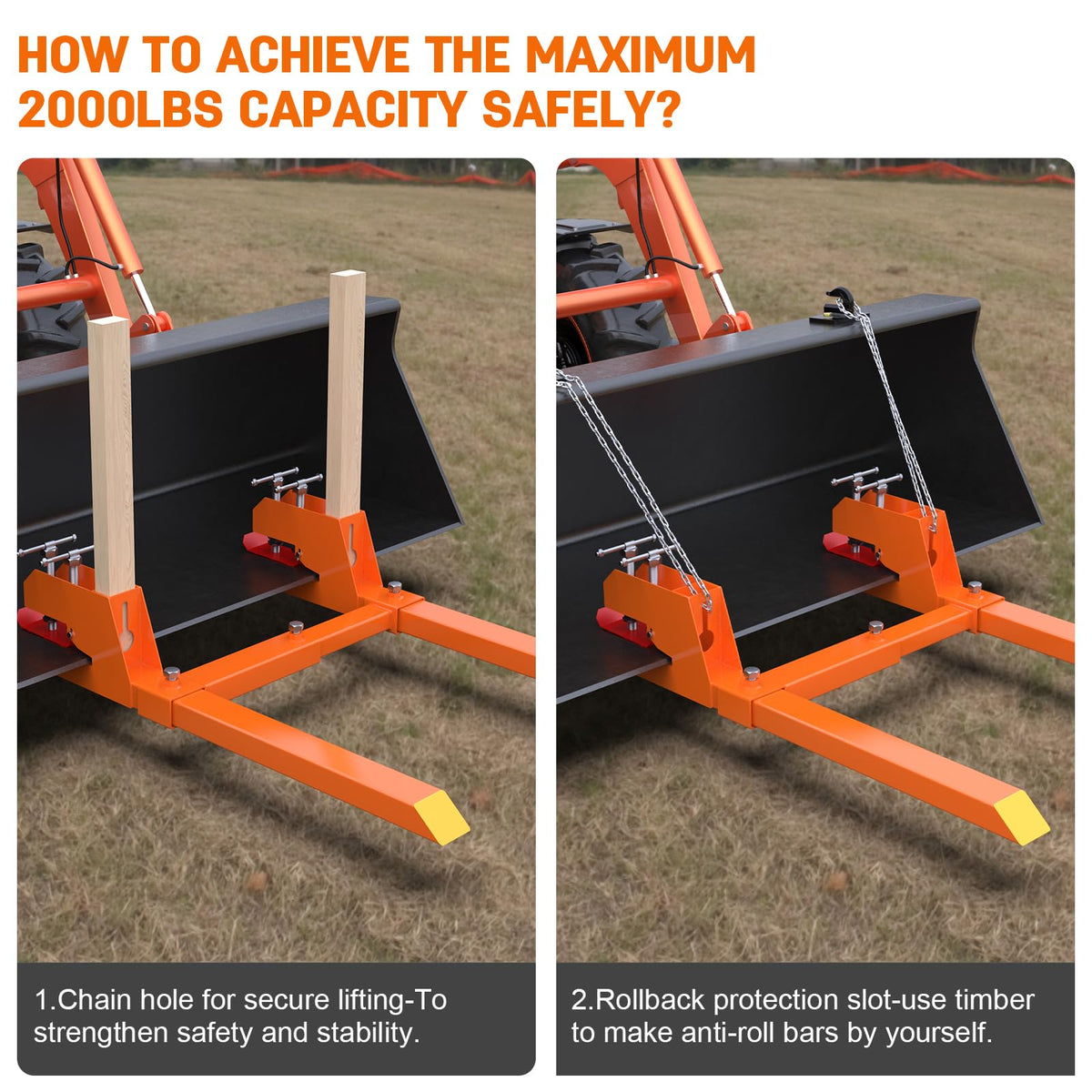 Sulythw forks supporting up to 2000 pounds for heavy loads