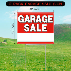 Sumalon garage sign 12x10 back view highlighting double-sided visibility for outdoor events
