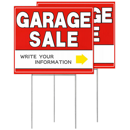 Sumalon garage sign 12x10 front view showing bold red lettering to attract buyers