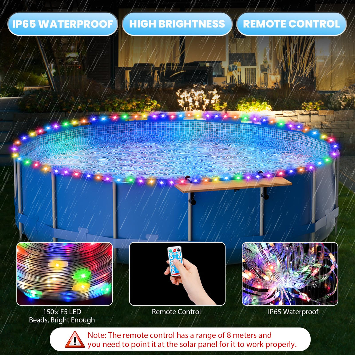 Sumapner IP68 waterproof rope light withstands rain