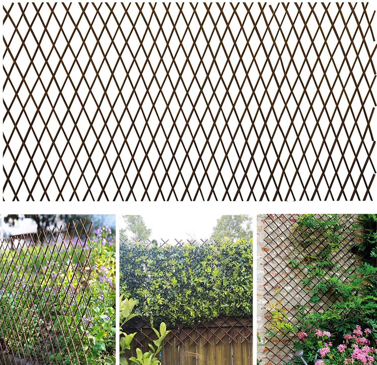 Sumery nature willow trellis closed 11x47 enables compact fence and plant support