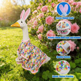 Sumetamii goose pink outfit creates a festive centerpiece for outdoor decor.