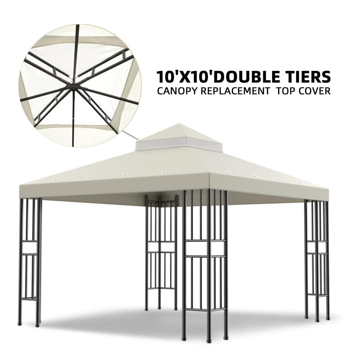 Sumfaller mosquito-netting between tiers promotes ventilation and airflow.
