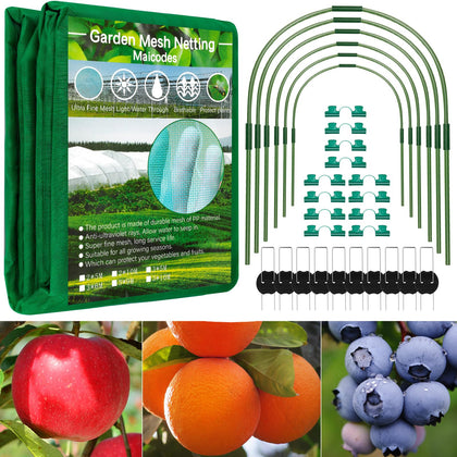 Sumfox garden netting kit 10x20ft unrolled protects plants while letting light through.