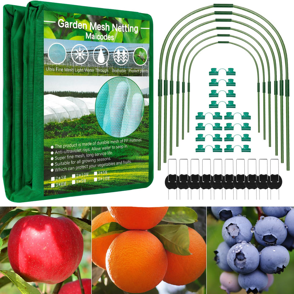 Sumfox garden netting kit 10x20ft unrolled protects plants while letting light through.