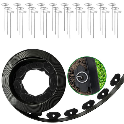 SUMGROW 4-inch tall edging coil defines clean lawn borders for a neat yard edge.