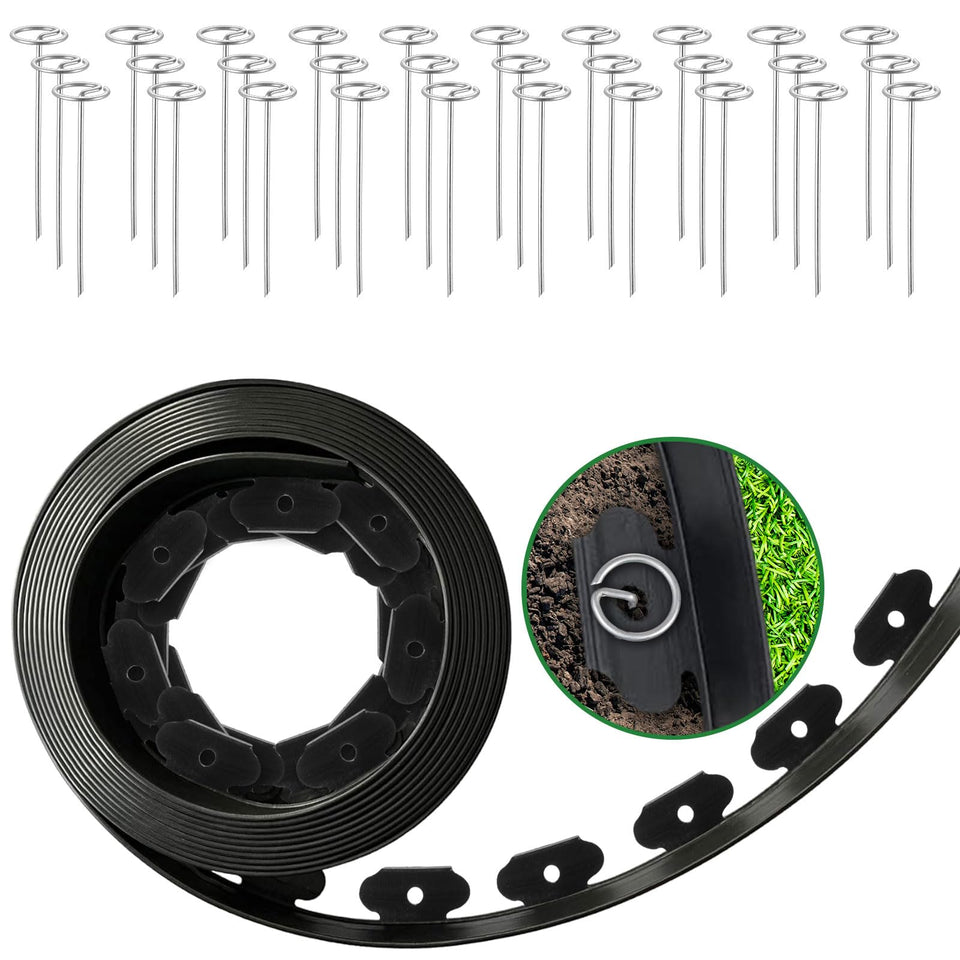 SUMGROW 4-inch tall edging coil defines clean lawn borders for a neat yard edge.