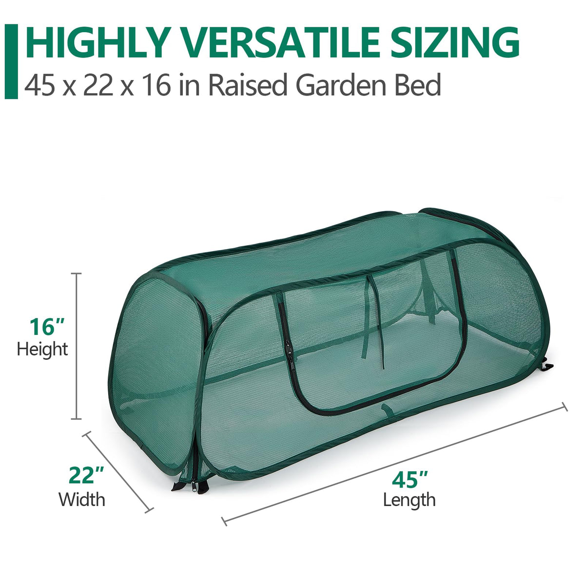 SUMGROW crop cage with mesh shade for sun and pest control.