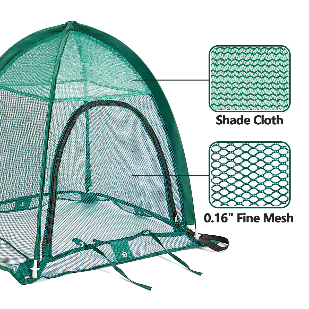 SUMGROW eight metal spikes provide sturdy tent foundation