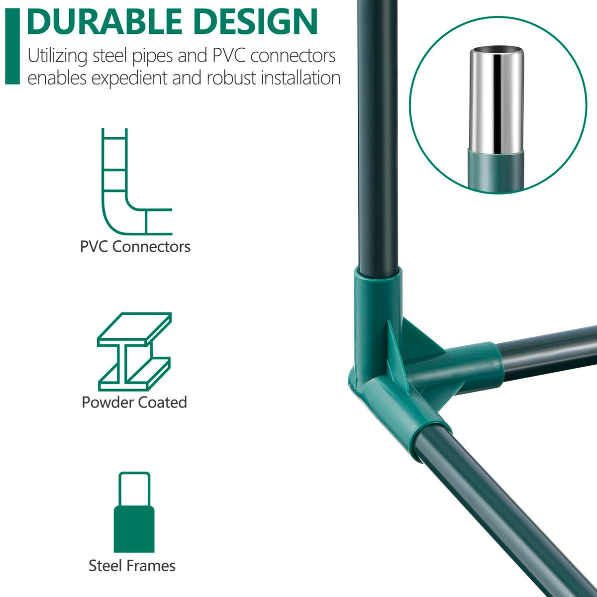 SUMGROW mini greenhouse removable floor mat provides easy cleaning and setup.