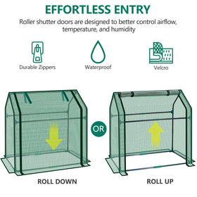 SUMGROW mini greenhouse steel frame detail emphasizes durability for year-round use.