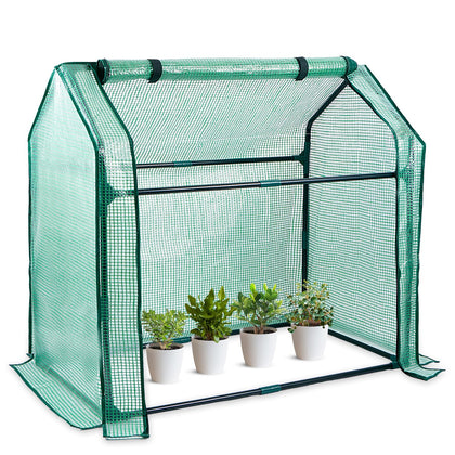 SUMGROW mini greenhouse front view helps seedlings start fast in a compact tabletop setup.