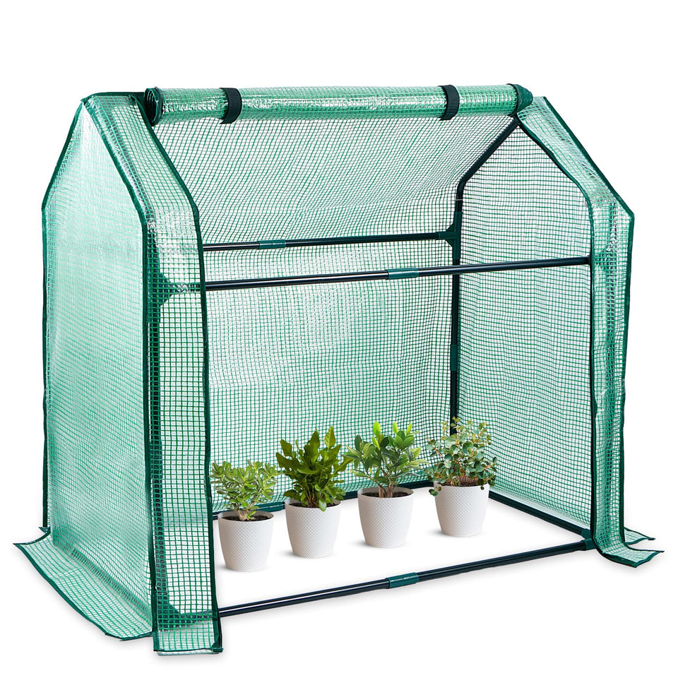 SUMGROW mini greenhouse front view helps seedlings start fast in a compact tabletop setup.