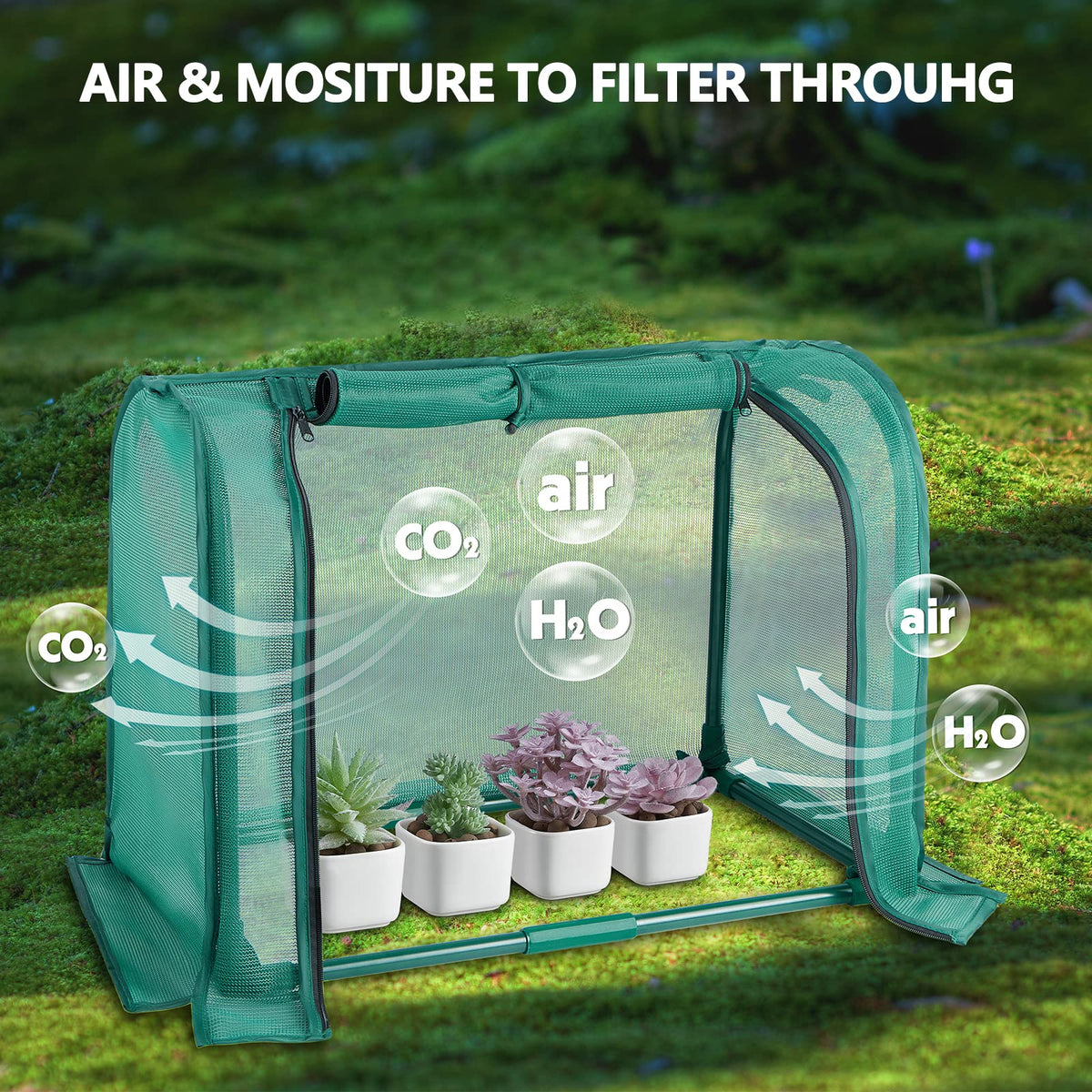 SUMGROW mini plant shades zippered flaps enabling easy watering and pruning