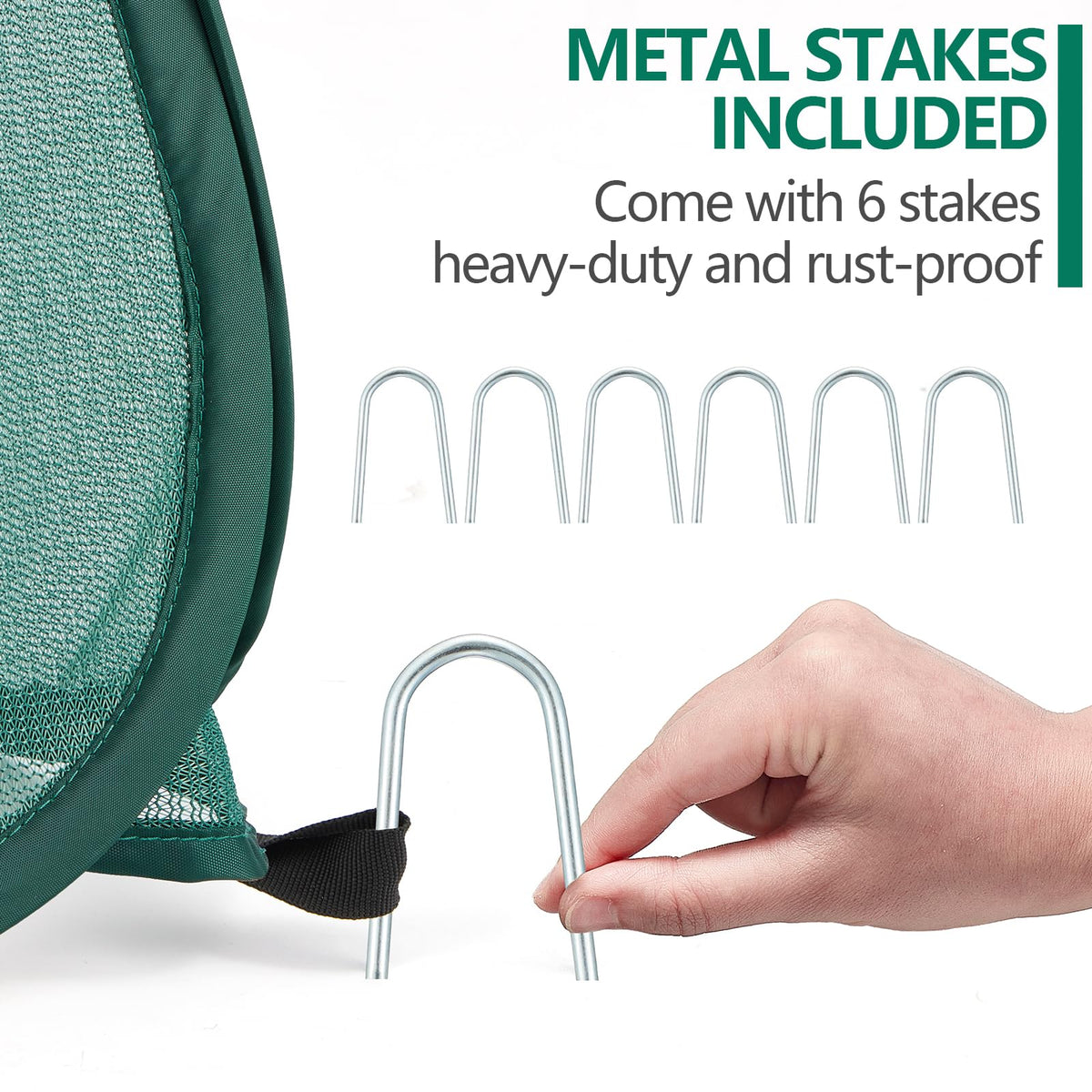 SUMGROW sturdy six-metal-spike foundation provides secure grounding.