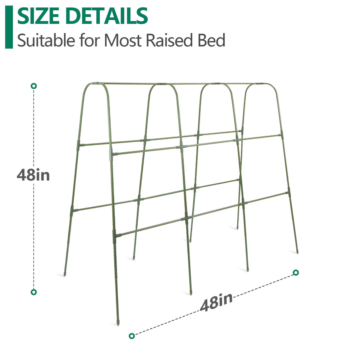 Sumgrow trellis netting detail supports vines while allowing airflow.