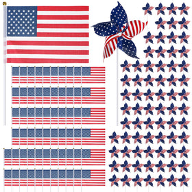 Sumind American flag pinwheel in yard decor for outdoor patriotic celebrations.