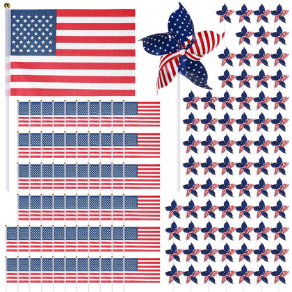 Sumind American flag pinwheel in yard decor for outdoor patriotic celebrations.