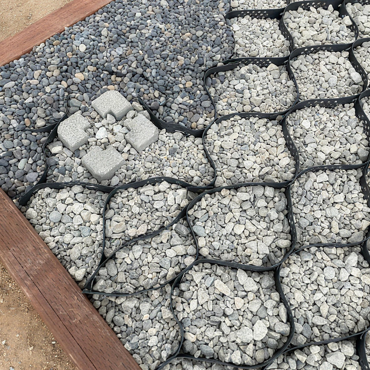 Sumloty driveway base underlayment ready for gravel or grass
