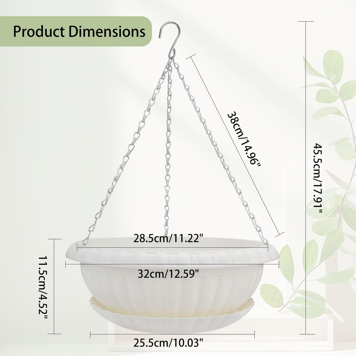 Summer Flower hanging planter kit showing tray and chain for easy setup.