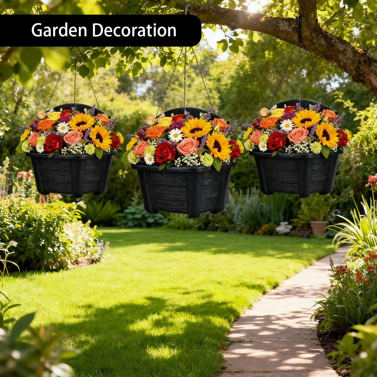 Wall-mount ready Summer Flower planters with pre-drilled holes.