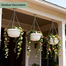 Large 12.59-inch Summer Flower planter accommodates flowers, herbs, and succulents.