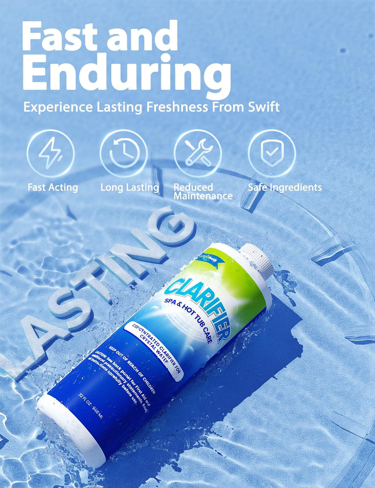 SUMMERBUDDY spa clarifier works with all tub types for versatile use.