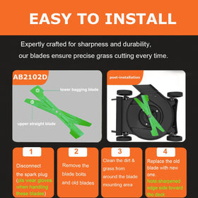 SummerCool dual blades set for EGO 56V compatibility improving mowing versatility