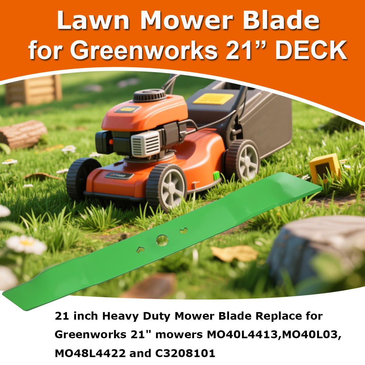 SummerCool blade, Greenworks compatible, enabling quick, safe replacement.