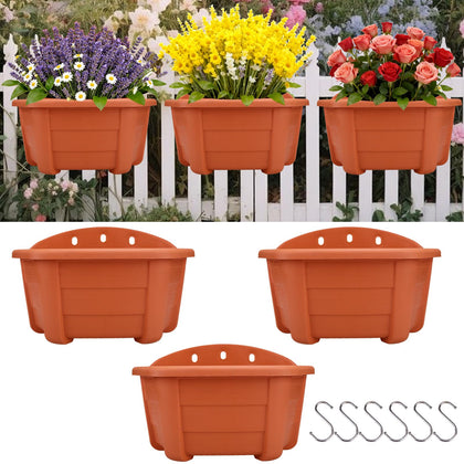 Summer Flower 3-pack hanging planters on railing for quick balcony greenery.