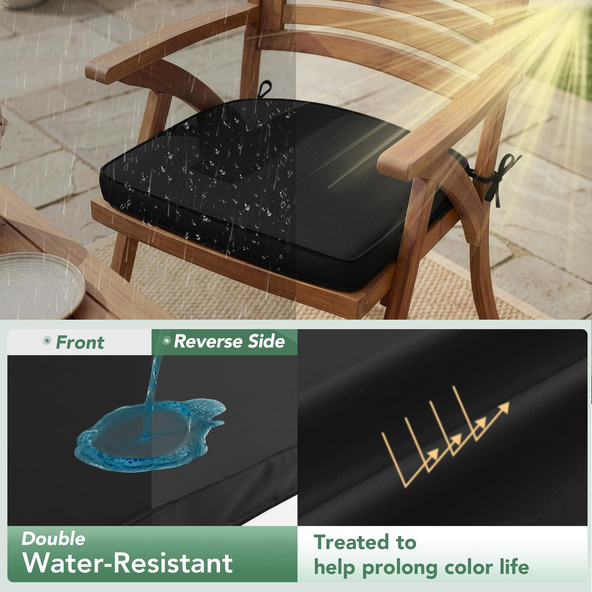 Summsun 28D high-density foam provides supportive comfort for long outdoor seating.