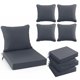 Summsun backrest pillow in dark grey provides plush support for outdoor seating.