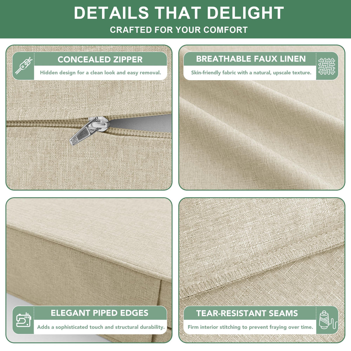 Summsun beige cushion fabric with UV protection to resist fading