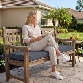 Summsun bench cushion showing removable cover for easy machine washing