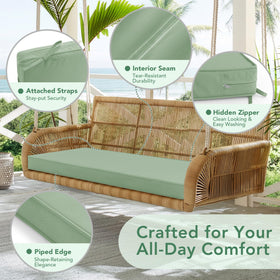 Summsun bench cushion with removable cover for easy cleaning.