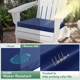 Summsun fade-resistant navy cushions maintain vibrant color in sun and rain.