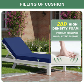 Summsun navy cushion with removable cover ready for washing.