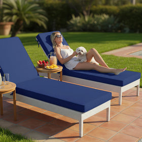 Summsun navy cushion side view highlighting thickness and ergonomic support.
